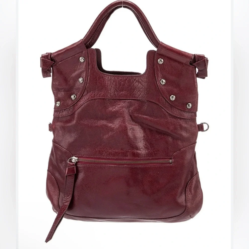 Foley  + Corrins burgundy leather tote bag
